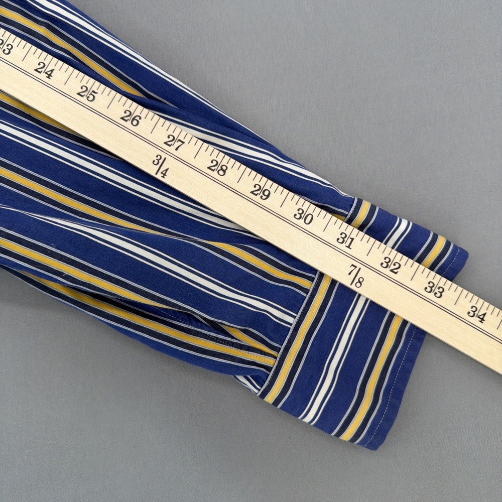 Vintage Polo Ralph Lauren Shirt Men 17.5 XL Blue Striped Regent Classic Fit - Picture 8 of 8